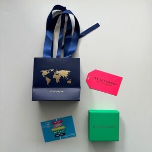 Jet Set Candy empty gift bag and box